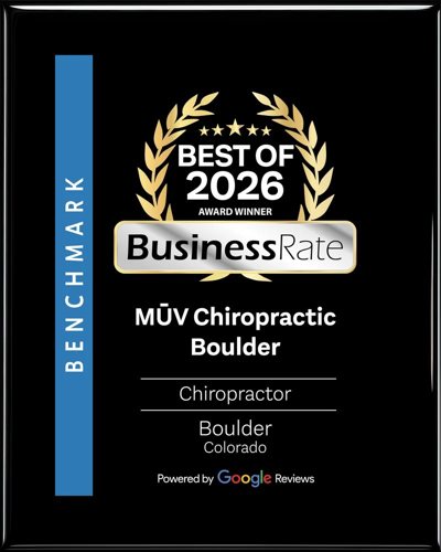 BusinessRate Best of 2026 award for MŪV Chiropractic Boulder